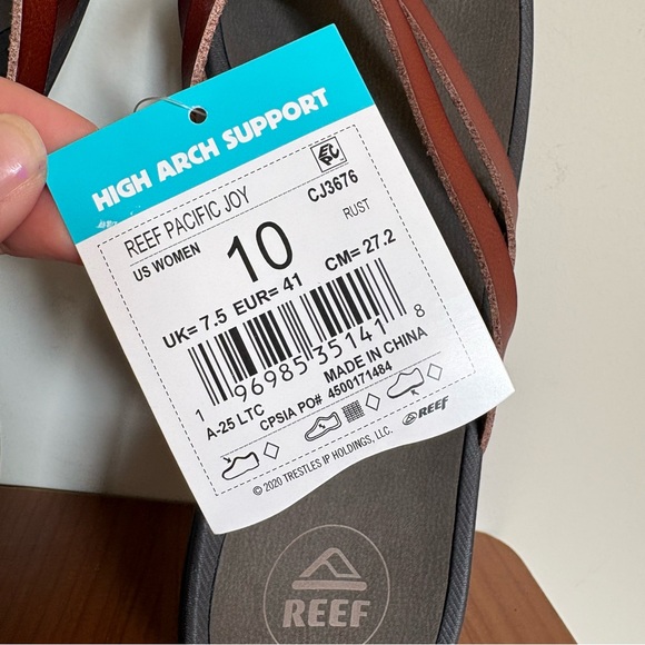 NWT Reef Pacific Joy Dark Brown Rust Flip Flops Sandals - Size 10 - Picture 7 of 7